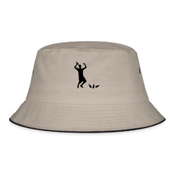 Mann Bierflaschen - Bucket Hat - Khaki/Schwarz - Vorne