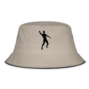 Mann Körper Silhouette Vektor-Design - Bucket Hat - Khaki/Schwarz - Vorne