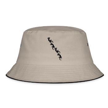 Lizards / Geckos / Echsen - Bucket Hat - Khaki/Schwarz - Vorne
