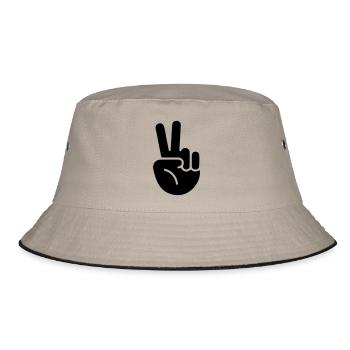 peace hand - Bucket Hat - Khaki/Schwarz - Vorne