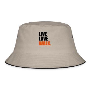 Nordic Walking - Bucket Hat - Khaki/Schwarz - Vorne