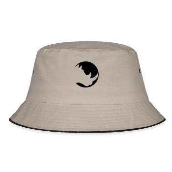 circle round head silhouette rhino horn rhino thick - Bucket Hat - khaki/black - Front