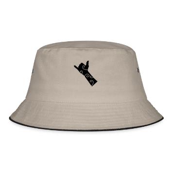 hand - Bucket Hat - khaki/black - Front