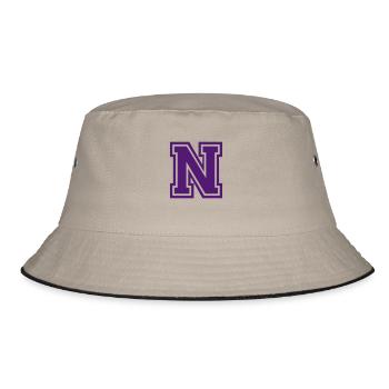 Buchstabe N - Bucket Hat - Khaki/Schwarz - Vorne