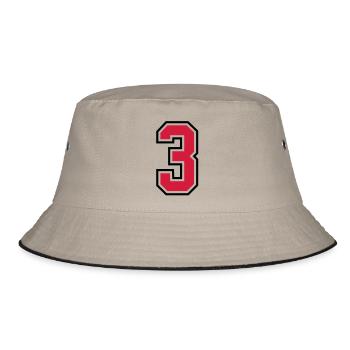 sports jersey number 3 three - Bucket Hat - khaki/black - Front