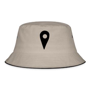 Standort,Location,Karte,Navigation,Bestimmungsort, - Bucket Hat - Khaki/Schwarz - Vorne