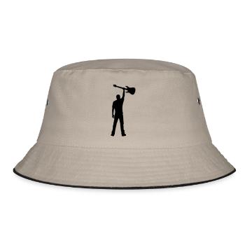 guitar power - Bucket Hat - Khaki/Schwarz - Vorne
