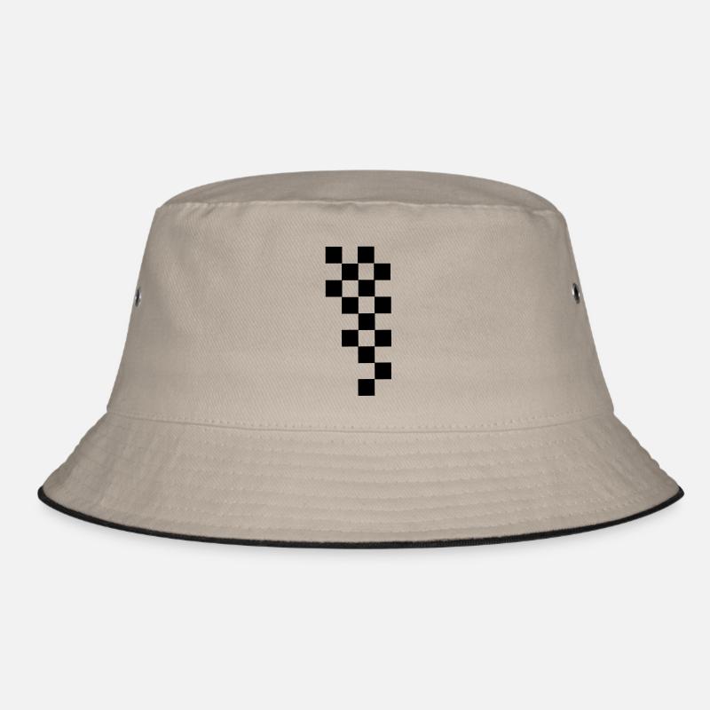 RACING FLAG - Bucket Hat - Khaki/Schwarz