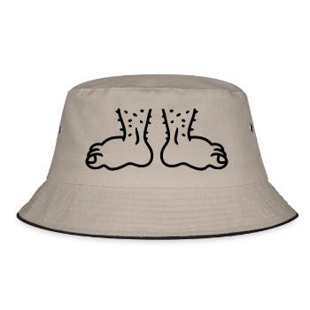 Füße - Line - Bucket Hat - Khaki/Schwarz - Vorne