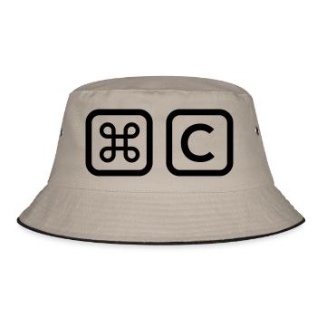 Copy - Vater und Sohn Shirts - Bucket Hat - Khaki/Schwarz - Vorne