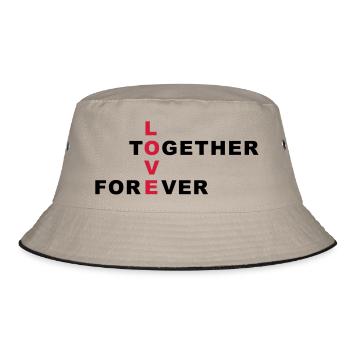 Love together forever - Bucket Hat - khaki/black - Front