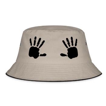 Handprint breasts Breast 1c - Bucket Hat - khaki/black - Front