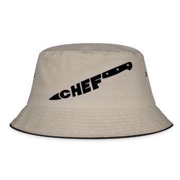 chef couteau - Bucket Hat - Khaki/Schwarz - Vorne