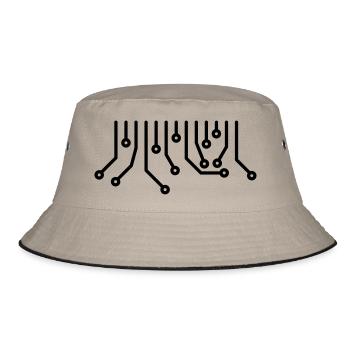 Platine CPU Computer Admin Nerd Technik T-Shirt - Bucket Hat - Khaki/Schwarz - Vorne