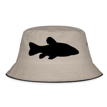Schleie - Fisch - Fish - Bucket Hat - Khaki/Schwarz - Vorne