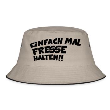 EINFACH MAL DIE FRESSE HALTEN - Bucket Hat - Khaki/Schwarz - Vorne