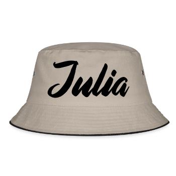 julia name - Bucket Hat - Khaki/Schwarz - Vorne