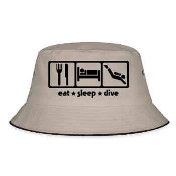 Eat Sleep Dive - Bucket Hat - khaki/black - Front