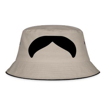 Beard moustache moustache mustache 1c. - Bucket Hat - khaki/black - Front
