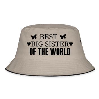 Beste Schwester - Bucket Hat - Khaki/Schwarz - Vorne
