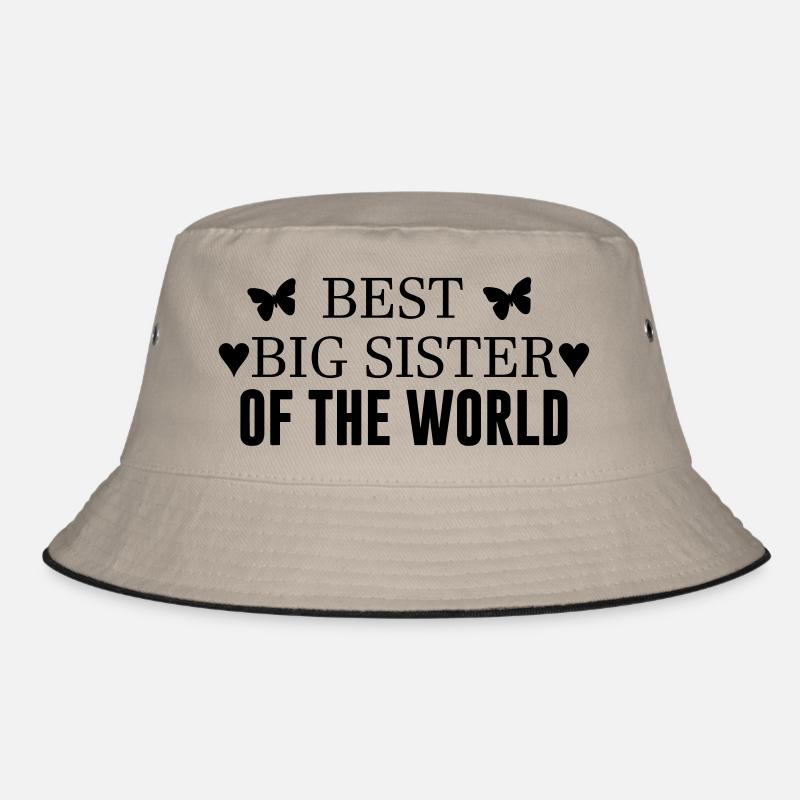 Beste Schwester - Bucket Hat - Khaki/Schwarz