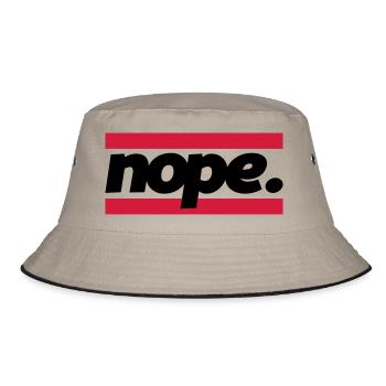 nope graphic - Bucket Hat - Khaki/Schwarz - Vorne