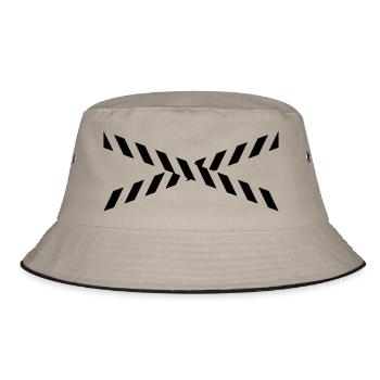 Police tape pattern design - Bucket Hat - khaki/black - Front