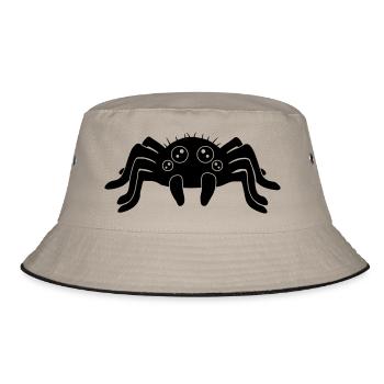 Clipart Kleine Spinne - Bucket Hat - Khaki/Schwarz - Vorne