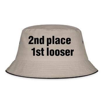 2nd place - 1st looser - winner - competition - - Bucket Hat - khaki/black - Front
