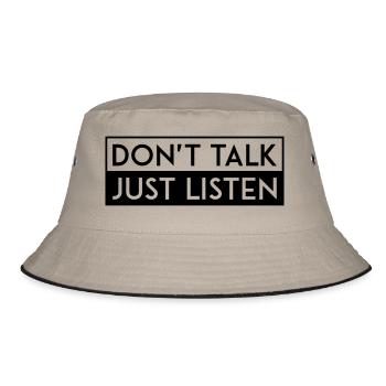 DON'T TALK JUST LISTEN black - Bucket Hat - Khaki/Schwarz - Vorne