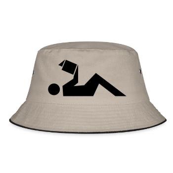 Lese Junkie Icon - Bucket Hat - Khaki/Schwarz - Vorne