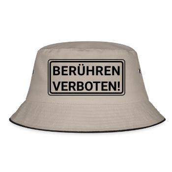 berühren verboten 1 - Bucket Hat - Khaki/Schwarz - Vorne