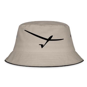 segelflugzeug schnell - Bucket Hat - Khaki/Schwarz - Vorne