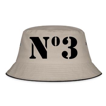 Nummer 3 // no3 - Bucket Hat - Khaki/Schwarz - Vorne