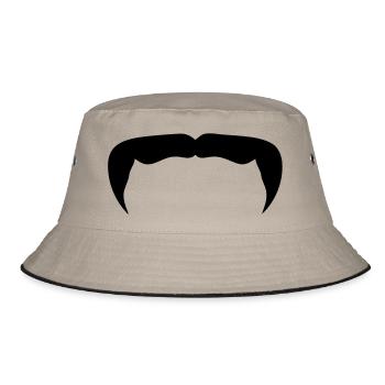 hipster mustache mustache beard beard12 - Bucket Hat - khaki/black - Front