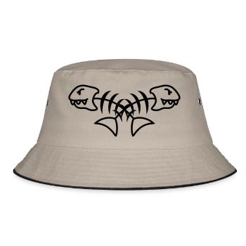 Fishs - Bucket Hat - Khaki/Schwarz - Vorne