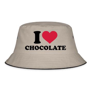 Schokolade - Bucket Hat - Khaki/Schwarz - Vorne