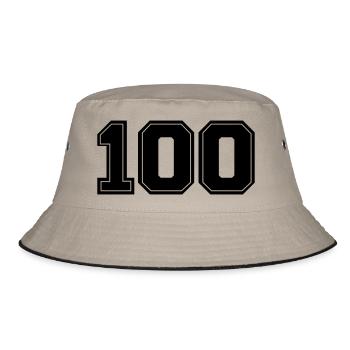 100 - Bucket Hat - Khaki/Schwarz - Vorne