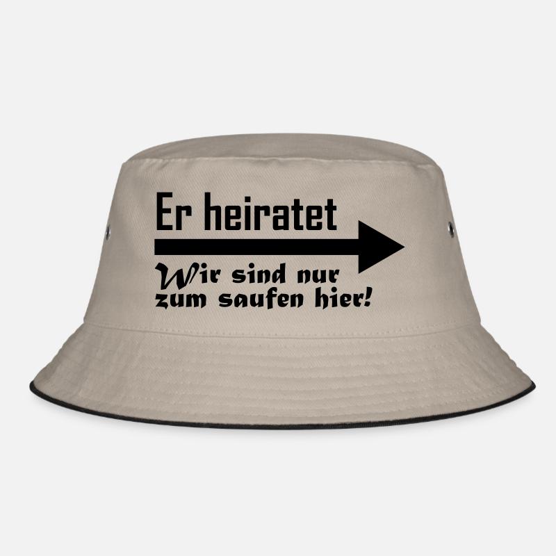 er heiratet - Bucket Hat - Khaki/Schwarz