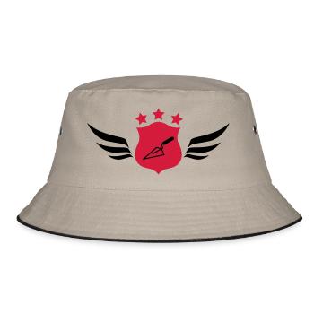 Fliesenleger / Bau / Fliesen / Maurer - Bucket Hat - Khaki/Schwarz - Vorne