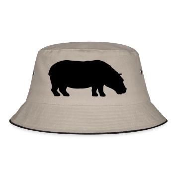 Hippopotamus silhouette design - Bucket Hat - khaki/black - Front