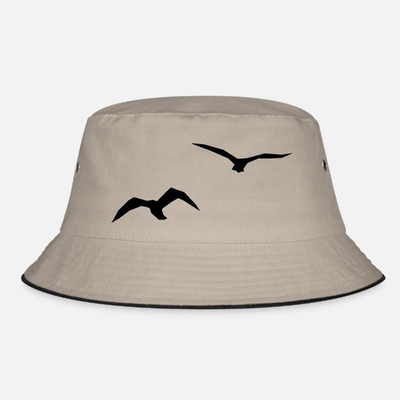 Vögel - Bucket Hat - Khaki/Schwarz