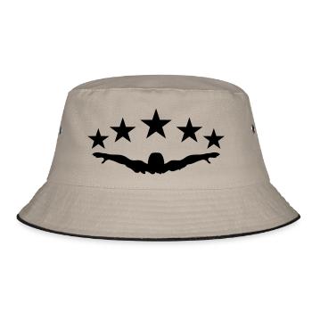 star holiday vacation sea competition swim sw - Bucket Hat - khaki/black - Front
