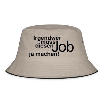 job machen - Bucket Hat - Khaki/Schwarz - Vorne