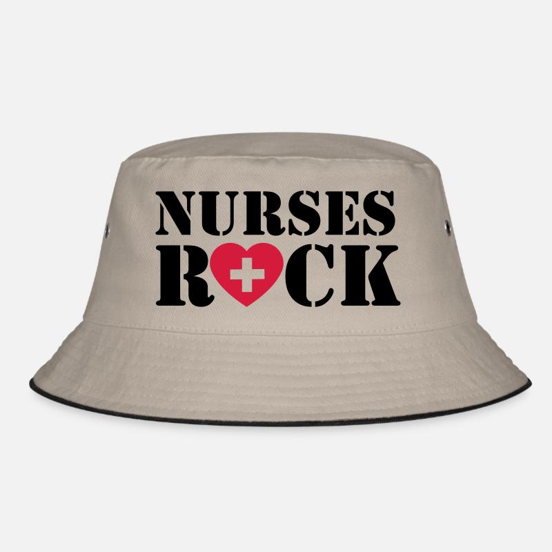 Nurses Rock - Bucket Hat - khaki/black