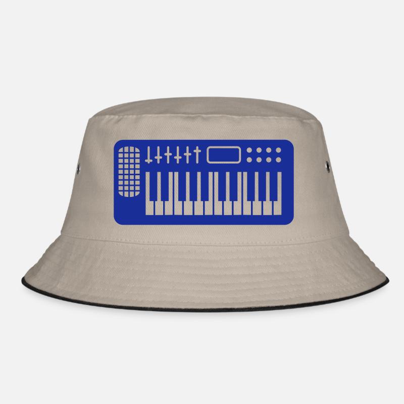 Synthesizer Keyboard Loud Techno DJ Music Party Bucket Hat