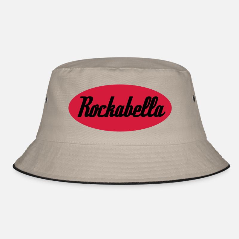 Rockabella Rockabilly Psychobilly Rock and Roll - Bucket Hat - khaki/black