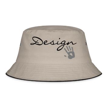 design - Bucket Hat - Khaki/Schwarz - Vorne