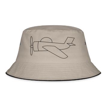 Flugzeug - Bucket Hat - Khaki/Schwarz - Vorne