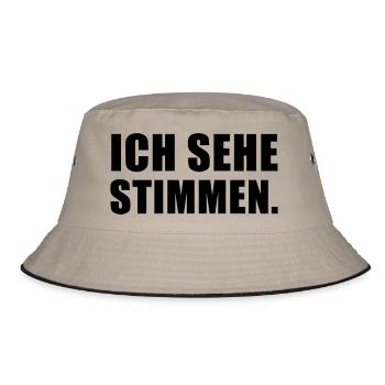 Ich sehe Stimmen - Bucket Hat - Khaki/Schwarz - Vorne